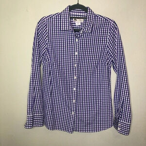 Thomas Mason Shirtings for J. Crew Purple Plaid Button Down Size 0
